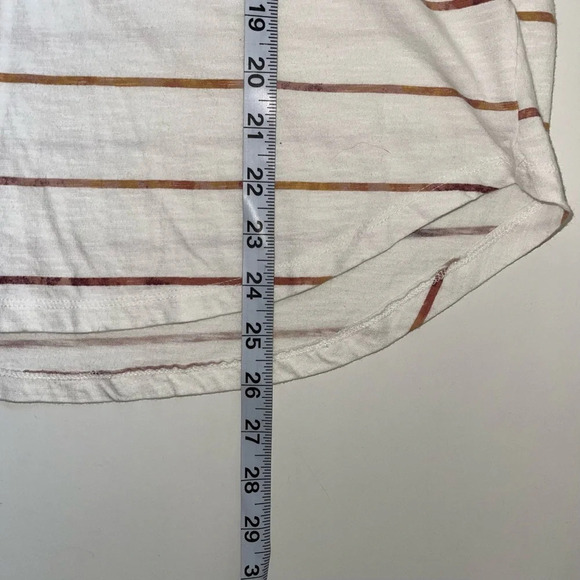 Maurices 24/7 Forever White & Pink Striped Drop Shoulder Tee Medium Women’s - Picture 9 of 12